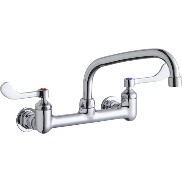 Elkay Elkay 8" Centers Wall Faucet 8" Arc Tube Spout 4" Wsbld Hdl Inlets LK940AT08T4H - main